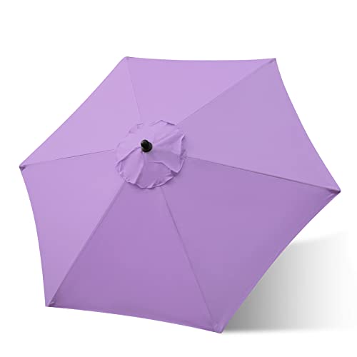Sunnyglade 7.5ft Patio Umbrella Replacement Canopy Market Umbrella Top Outdoor Umbrella Canopy with 6 Ribs - color: Purple