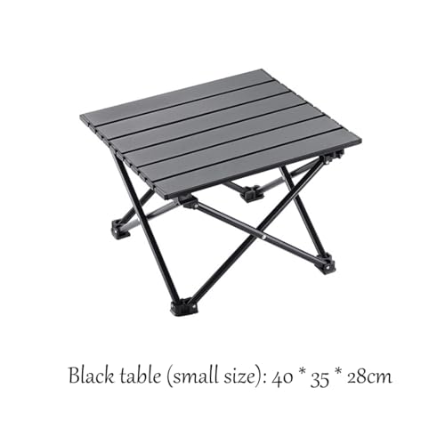 Aluminum Alloy Camping Folding Table - Portable Picnic Desk with Carry Bag, Lightweight Outdoor Dining Set (Black Table (Small)) - color: Black Table (Small)