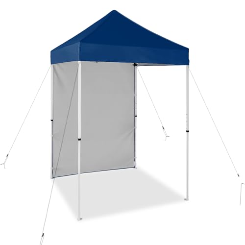 EAGLE PEAK Pop up Canopy 5x5, Outdoor Portable Canopy Tent with One Removable Sunwall, Carry Bag Included, Dark Blue - color: Dark Blue