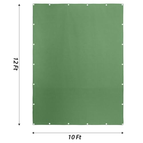 Canvas Tarp 10x12ft 21mil with Rustproof Grommets, Heavy Duty Waterproof Multipurpose Outdoor Tarpaulin Cover for Canopy Tent, Roof, Camping, Woodpile, Trailer - size: 10*12 Feet