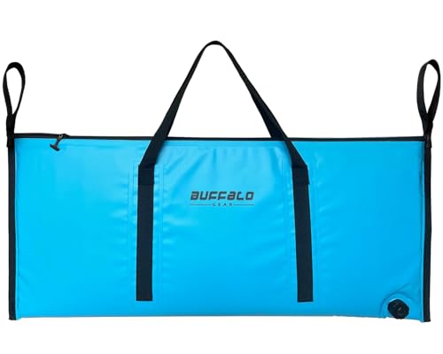 Buffalo Gear Insulated Fish Cooler Bag Portable Fish Kill Bag Keep Ice-cold More Than 48 Hours - color: Blue, size: 40x18in