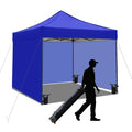 10x10 Pop up Canopy Tent with Sidewalls,Heavy Duty Waterproof Sun Shade Canopy Easy up Canopy with Wheel Bag Commercial Gazebo Tent for Outdoors Parties Vendors Camping Beach(Blue) - color: Blue