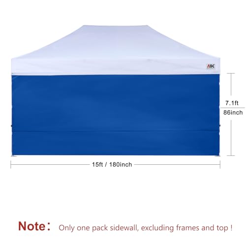 ABCCANOPY Instant Canopy SunWall 10x15 FT, 1 Pack Sidewall Only, No Frame or Top, Blue - color: Blue, size: 10x15