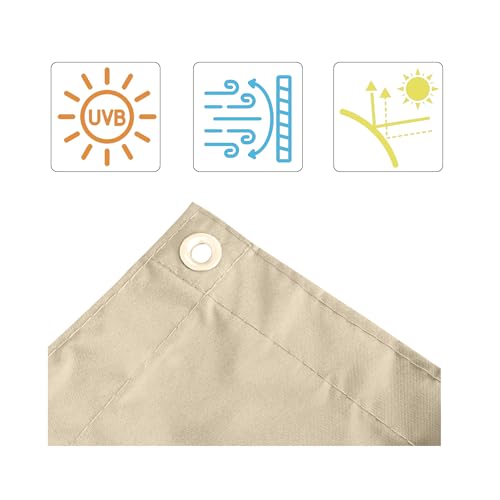 3'3 x 10' Aiwi Space 100% Solid Non-See-Through Privacy Fence Screen, Department Balcony Privacy Fence, Garden Privacy Fence Panel, Light Gray - color: Light Gray, size: 3.3' x 10'