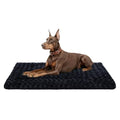Washable Dog Bed Mat Soft Dog Crate Pad Fluffy Pet Kennel Beds Sleeping Mattress with Non-Slip Bottom for Large Jumbo Medium Small Dogs, 47 x 29 Inch, Black - color: Black, size: 47.00" x 29.00" x 1.50"
