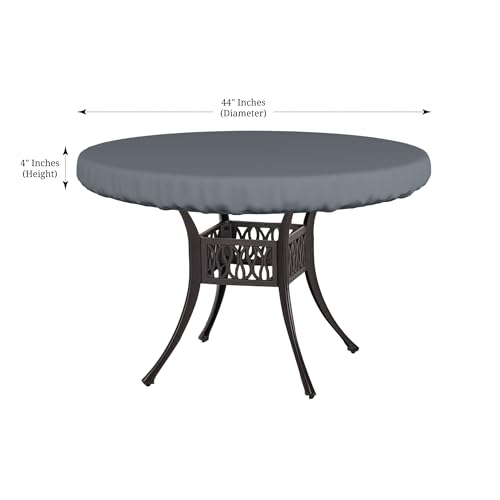 Covers & All Round Table Top Cover, 12 Oz Waterproof UV & Weather Resistant Patio Table Cover, Outdoor Table Cover for Patio Outdoor Furniture & Coffee Table (44" Dia x 4" H Inches, Gray) - color: Grey, size: 44" Dia x 4" H