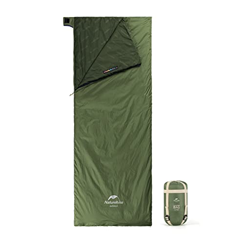 Naturehike Lightweight Compact Sleeping Bag, 59℉/32℉ Envelope Ultralight Backpacking Sleeping Bag Portable, Waterproof with Compression Sack for Cold&Warm, Camping, Traveling, Hiking - color: Pine green
