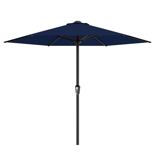 AreShark 11 FT Patio Umbrella for Outdoor, Outdoor Table Umbrella with Push Button Tilt and Crank, Outdoor Patio Umbrellas with 6 Sturdy Ribs, Patio Umbrellas for Market, Garden, Pool (Navy) - color: Navy, size: 11ft