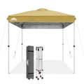EAGLE PEAK Pop Up Canopy Tent with Wheeled Carry Bag, 8 Stakes, 4 Ropes, Easy Set Up Tent Canopy, 8x8 ft, Beige - color: Beige, size: 8x8