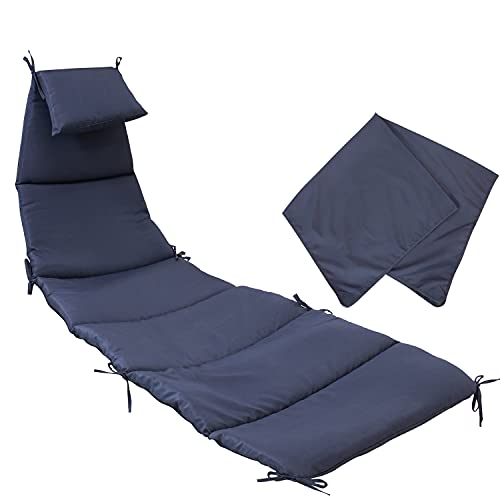 Sunnydaze Outdoor Hanging Lounge Chair Replacement Cushion and Floating Umbrella Fabric Only - Curved Swing Chair Cushion Replacement - Navy Blue - color: Navy Blue