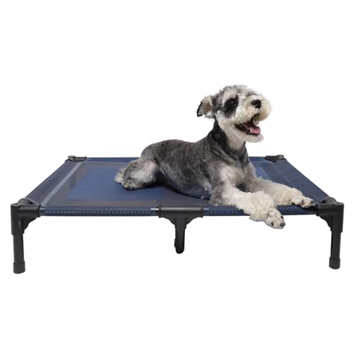 suddus Elevated Dog Bed Waterproof Outdoor, Portable Raised Dog Bed, Dog Beds Off the Floor, Dogs Bed Easy Clean Indoor or Outdoor Use, Medium, Blue - color: Blue, size: M (30"Lx 23"Wx6.3"H)