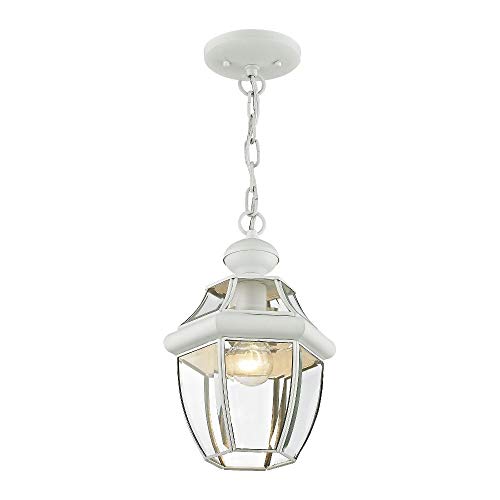 Livex Lighting 2152-03 Monterey 1-Light Outdoor Hanging Lantern, White - color: White