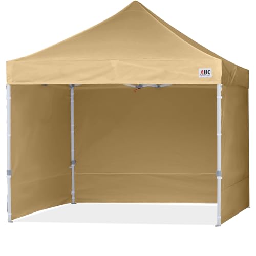 ABCCANOPY Easy Pop Up Canopy Tent with Sidewalls 10x10 Commercial -Series, Beige - color: beige, size: 10X10