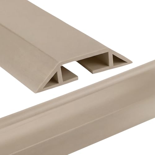 Pangda Floor Cable Cover Extension Cord Cover Protector Outdoor Heavy Duty Cord Protector Hider Soft Organize and Protect Wire on Floor for Home Office or Outdoor Settings(Beige,30 ft) - color: Beige, size: 30 ft