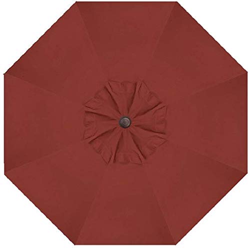 Treasure Garden Octagonal 9 ft Patio Umbrella - Outdoor Furniture Table Umbrella – Push-Button Tilt – Bronze Aluminum Frame (Obravia, Auburn) - color: O'bravia Auburn w/Bronze Frame, size: 9 FT Push Button Tilt