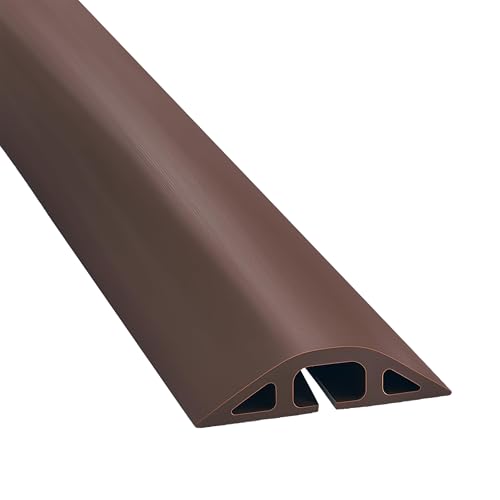 Electriduct D-2 Rubber Duct Cord Cover - 10 Feet Brown Floor Cable Protector - color: Brown, size: 10 ft