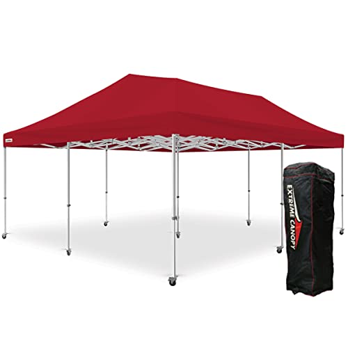 Extreme Canopy Commercial Heavy Duty Aluminum Instant Popup Canopy Tent (Red, 20ft x 20ft) - color: Red, size: 20ft x 20ft