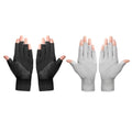 Lightweight Summer Fingerless Gloves Men Women UV Sun Protection Driving Cotton Gloves Nonslip Touchscreen Mittens - color: 2pairs-gray+solid Black
