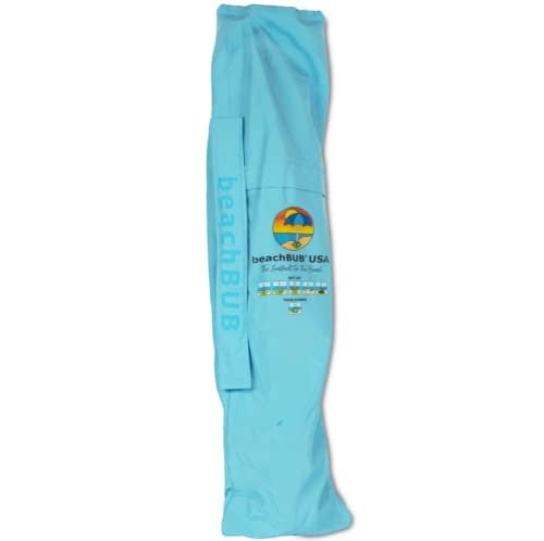 BEACHBUB Beach Umbrella Bag - Waterproof & Foldable Beach Bag for Umbrellas with Wide Padded Shoulder Strap & Molded Carry Handle - color: Caribbean Blue