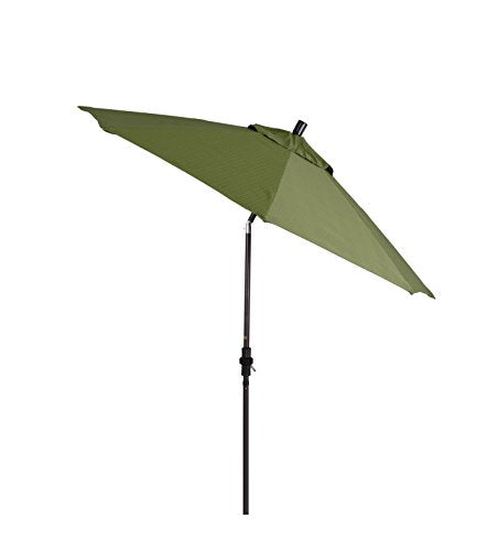 California Umbrella 9' Round Aluminum Patio Umbrella, Crank Lift, Collar Tilt, Bronze Pole, Terrace Fern Olefin - color: Fern