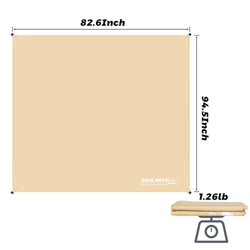 Eulant Waterproof Tent Footprint - 7.54ft X 8.53ft, Ideal for Camping, Hiking, Picnic & Backpacking - size: Rectangular(82.6*94.4'')