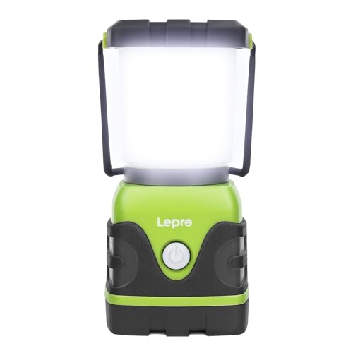 Lepro 1500LM Battery Powered LED Camping Lantern, Waterproof Tent Light with 4 Light Modes, Camping Essentials, Portable Lantern Flashlight for Camping, Emergency Light, Power Outage, Not Rechargeable - color: Green-1500lm-1Pack