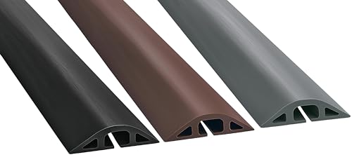 Electriduct D-2 Rubber Duct Cord Cover - 5 Feet Black Floor Cable Protector - color: Black, size: 5 ft