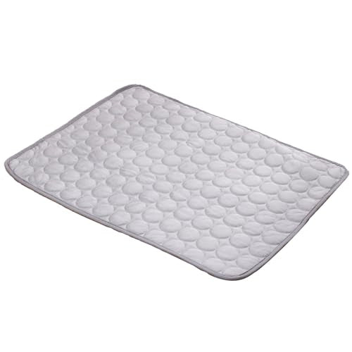 Cooling Pet Mat - Dog Summer Pad, Non-Slip Gel Comfort | Self-Cooling Puppy Cushion, Foldable Bed Blanket, Washable Crate Rest, Portable Kennel for Hot Weather - color: Light Gray, size: XS