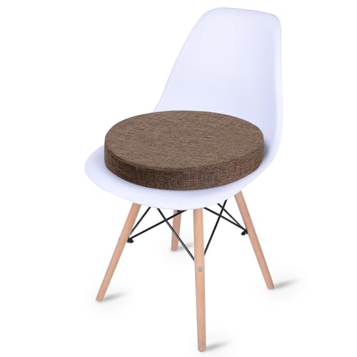 Tromlycs 14 Inch Round Bar Stool Cushion Non-Slip Foam Seat Pad Removable Cover for Circle Chairs (14x14 Inches, Brown) - color: Brown, size: 14 inch