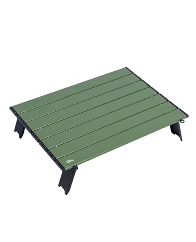 iClimb Ultralight Compact Mini Beach Picnic Folding Alu. Table with Carry Bag, Two Size (Green, L) - color: Green, size: Large
