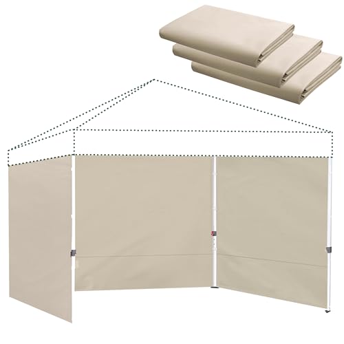 Canopy Sidewalls for 12x12 Pop Up Canopy 99% UV Protection, Waterproof, 3 Pcs Sidewalls Only,(Beige) - color: Beige, size: 12X12