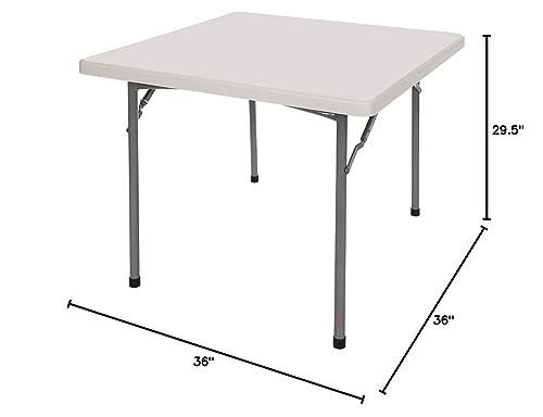 OEF Furnishings OEFBT3636 Utility Series Heavy-Duty Premium Commercial-Grade Indoor/Outdoor Folding Table (36 x 36 in, Square, Speckled Gray Top / Gray Frame) - size: 36" x 36"