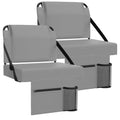 2pcs Stadium Seat for Bleachers with Back Support，Portable Bleacher Chairs with Back and Cushion，Includes Shoulder Strap and Cup Holder - color: Grey,2 Pack