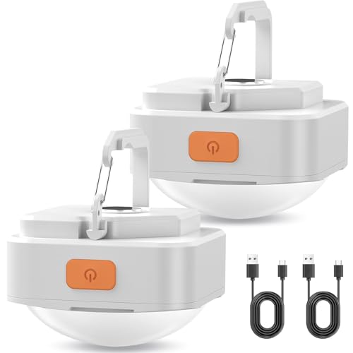 Rechargeable Camping Lights FLY2SKY 2Pcs White Tent Lights Mini Flashlight Portable LED Camping Lantern Survival Gear Camping Accessories for Hiking Backpacking Fishing Hurricane Emergency Outage - style: 2 Pcs White