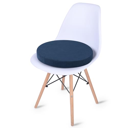 Tromlycs 14 Inch Round Bar Stool Cushion Non-Slip Foam Seat Pad Removable Cover for Circle Chairs (14x14 Inches, Navy Blue) - color: Navy Blue, size: 14 inch