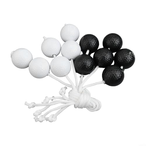 Ladder Ball Toss Game, Golfs Ball Bolas Set, PE Material, 42mm Diameter, 50cm Cord, 6 Pieces, Black White Red Blue, for Yard Lawn Outdoor Indoor Activities - color: black+white