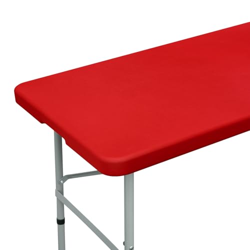 Fitted Rectangle Tablecloth 24 x 48 Inch Elastic Table Cloth for 4ft Table, Stretch Spandex Tables Cover Red Washable Polyester Tables Top Cap Cover for Dining Picnic Camping Indoor and Outdoor - color: Red, size: 48" x 24" (Rectangular)