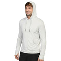 INGEAR Men’s UPF 50+ Sun Hoodie - Lightweight UV Protection Fishing Shirt, Quick-Dry Moisture-Wicking Rash Guard with Pocket - color: Glacier Grey, size: Small