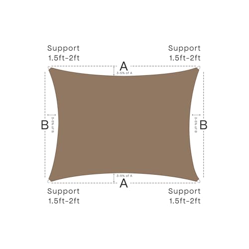 Sun Shade Sail Canopy, 8'x 10' Rectangle 95% UV Block Shade Cover for Outdoor, Backyard Patio, Lawn, Garden, Sandbox Carpor Mocha - color: Mocha, size: 8' X 10'