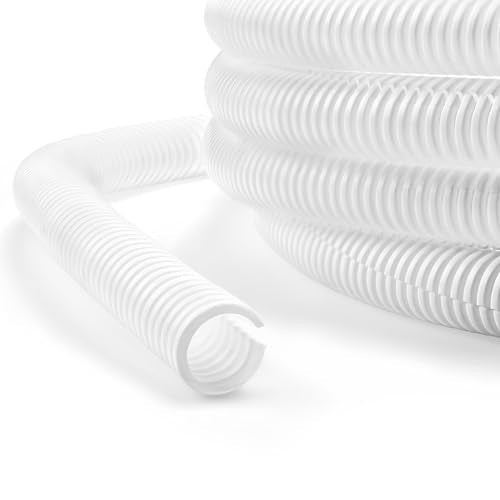Cable Management, 33ft 1/4” Wire Loom Tubing Cord Protector, White Cable Sleeve Wire Wrap, Cord Wrap for Computer Cord Organizer, Office, Home, ect - color: White, size: 1/4"-33ft