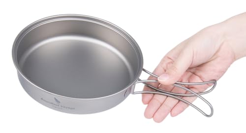 iBasingo Backpacking Cookset Titanium Camping Pots Set Ultralight Outdoor Picnic Pots Pans with Folding Handle Druable Portable Cooking Mess Kit Compact Picnic Dishes Bowls Cups (Multiple Sizes) - color: Ti2042C(1000ML+500ML)