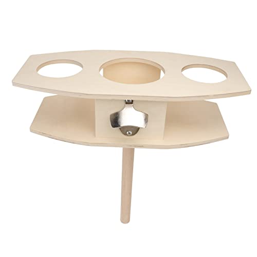 GLEAVI 1Pc Detachable Wooden Beer Stake Outdoor Wine Rack for Picnics Camping Concerts Khaki Color Elevates Drinks Keeps Them Stable Above Ground