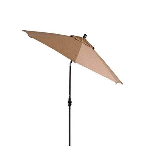 California Umbrella 9' Round Aluminum Patio Umbrella, Crank Lift, Collar Tilt, Bronze Pole, Terrace Sequoia Olefin - color: Sequoia