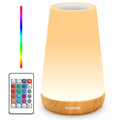 Auxmir Rechargeable LED Night Light, Touch & Remote Control Bedside Lamp with 13 Colors, 5 Brightness Levels, Portable Table Lamp for Kids Baby Nursery, Bedroom, Bathroom, Camping, Light Brown - color: Light Brown