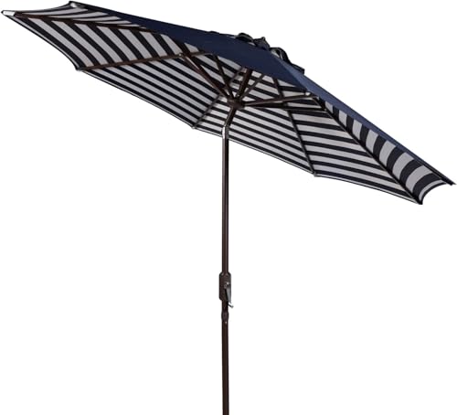 9ft Market Patio Umbrella Canopy - 8 Ribs Canopy Replacement - UV Protective UPF 50+ and Fade Resistant Patio Canopy - Wind Vent Replacement Canopy Cover (Canopy Only) (Purple) - color: Navy/Navy White Stripe