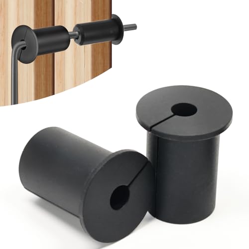 2 PCS Starlink Wall Grommets Kit 1" Silicone Wall Bushing-Waterproof Drywall Tv Cord Pass Through Split Rubber Cable Grommet for Starlink Dishy Ethernet Cables Router (Black 1-1/4" Height) - color: Black-2, size: DH 1" HT 1-1/2"