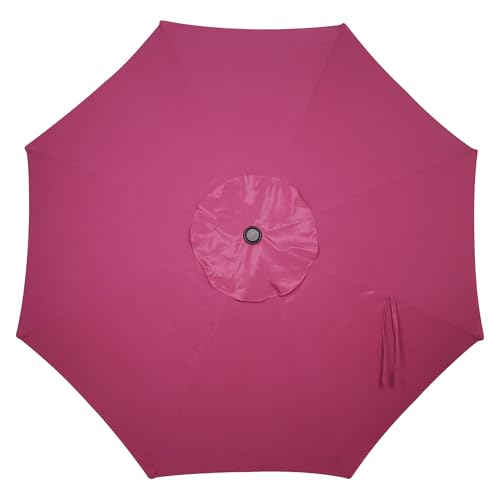 Blissun 9' Outdoor Patio Umbrella, Outdoor Table Umbrella, Yard Umbrella, Market Umbrella with 8 Sturdy Ribs, Push Button Tilt and Crank - color: Fuchsia