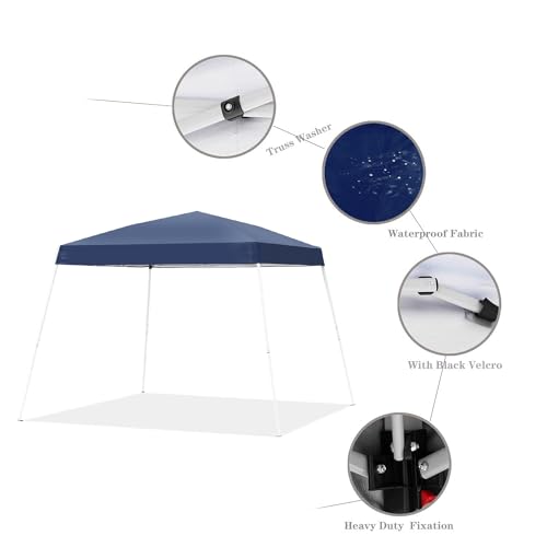 GDY Outdoor 8x10 Ft Pop Up Canopy Tent,Portable Instant Folding Shelter Gazebos, Patio Canopy with Carrying Bag,Navy Blue.