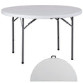 ZenStyle Folding Table, Indoor Outdoor Portable Plastic Dining Card Table Utility Table for Camping Dining Event Party, White (Round, 48"x48") - size: 48"x48"