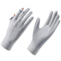 Lightweight Summer Fingerless Gloves Men Women UV Sun Protection Driving Cotton Gloves Nonslip Touchscreen Mittens - color: Icesilk-gray